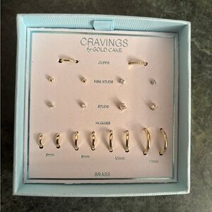 CRAVINGS by GOLD CAKE Brass Earrings Set